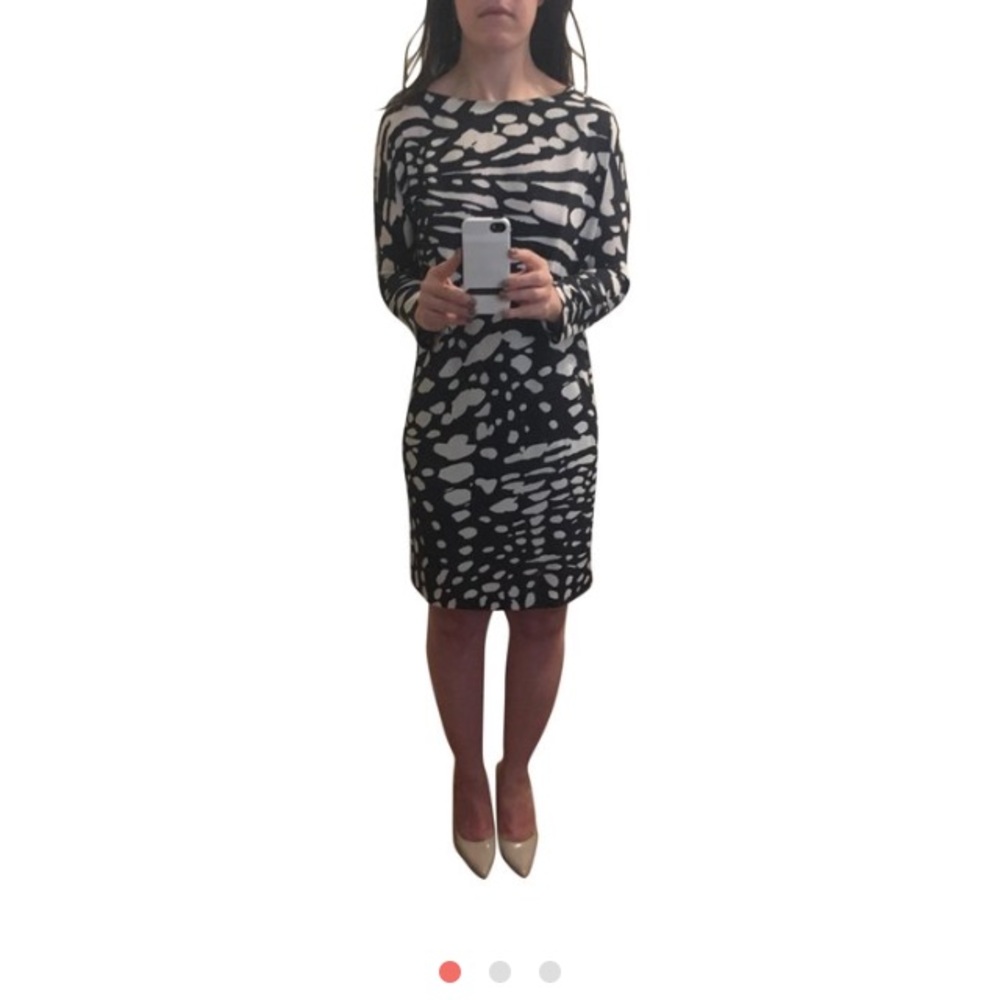Thakoon silk leopard-like dotted dropwaist dress